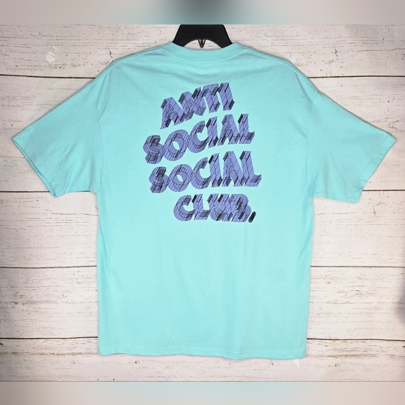 Anti Social Social Club How Deep Graphics Tee Shirt Shirt Sleeve Mint Green - Picture 3 of 8